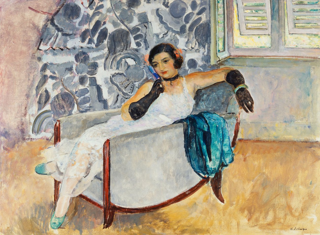 Žena s černými rukavicemi; Žena v černých rukavicích, kolem roku 1930 od Henri Lebasque