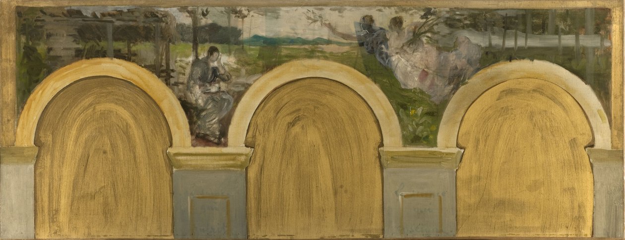 Skica pro Salon des Sciences na pařížské radnici: Korunovace vědy, mezi lety 1888 a 1892 (olej na plátně, čtverec) od Henri Lerolle