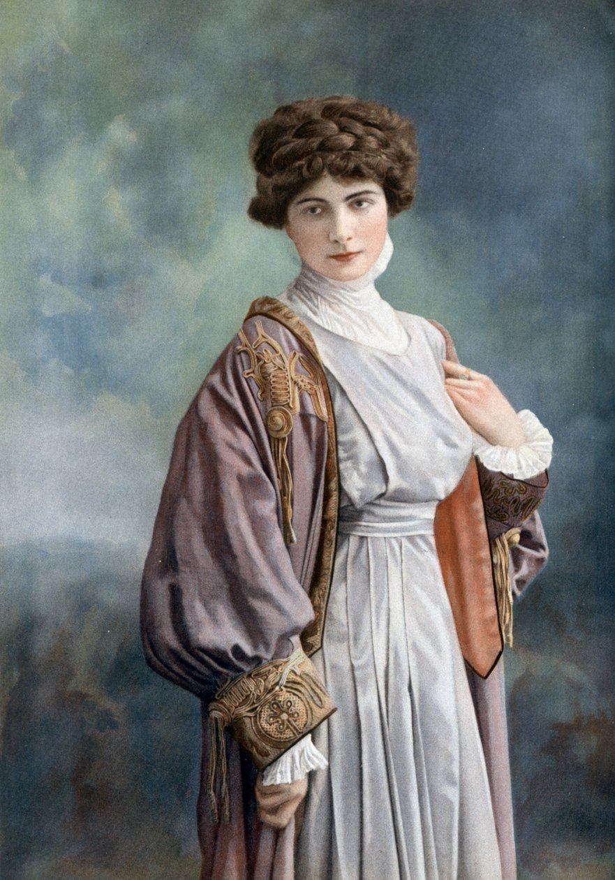 Koomikko Melle Paz Ferrer, valokuva Henri Manuel ranskalaisesta Le Theatre -lehdestä lokakuussa 1908 od Henri Manuel