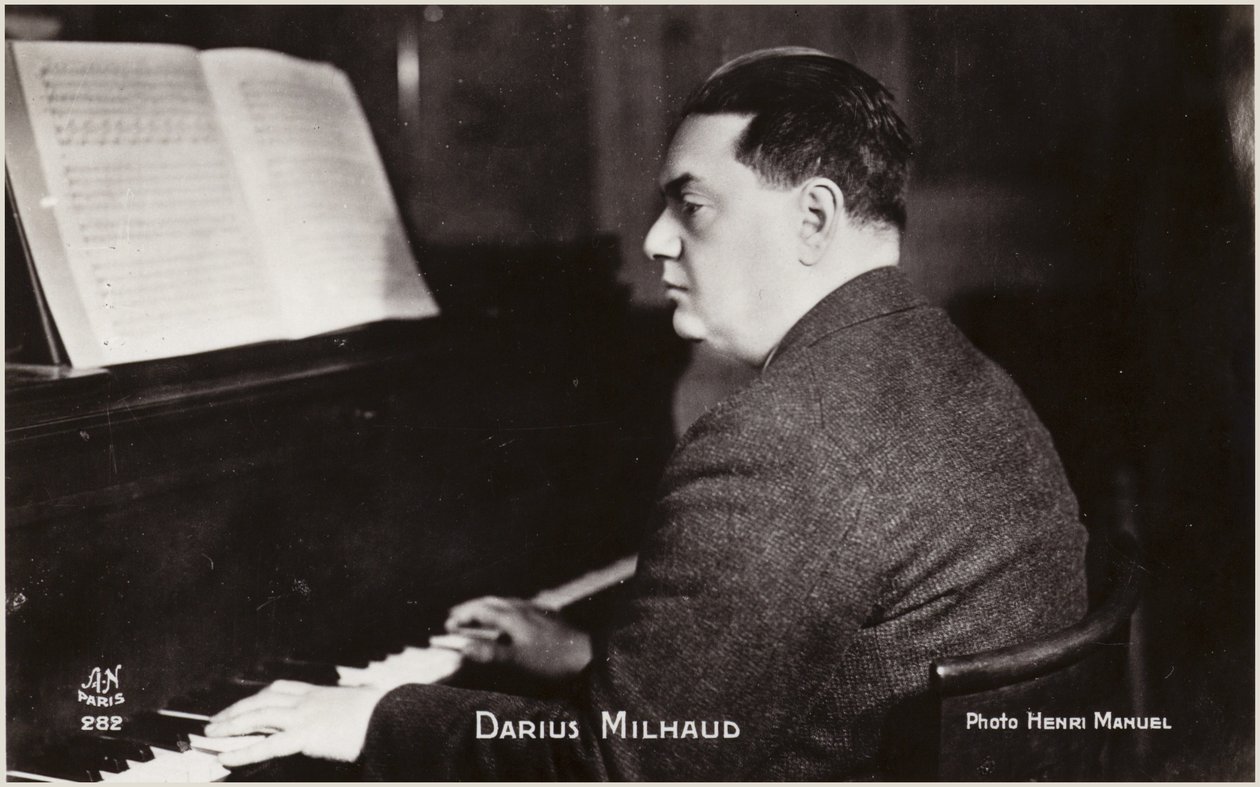 Portrét Dariuse Milhauda (čb fotografie) od Henri Manuel