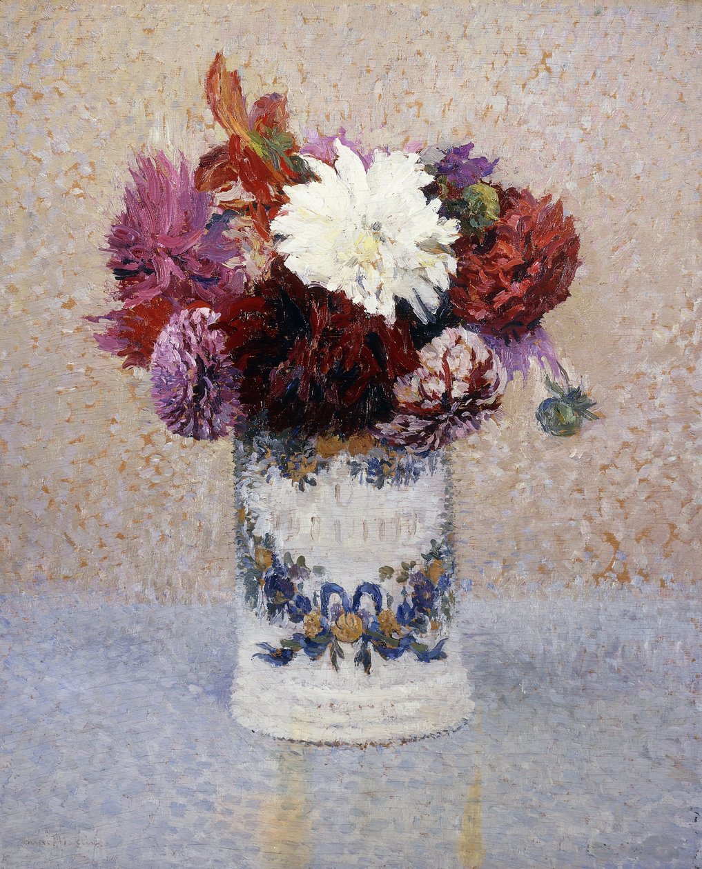 Kytice jiřinek, od Henri Martin