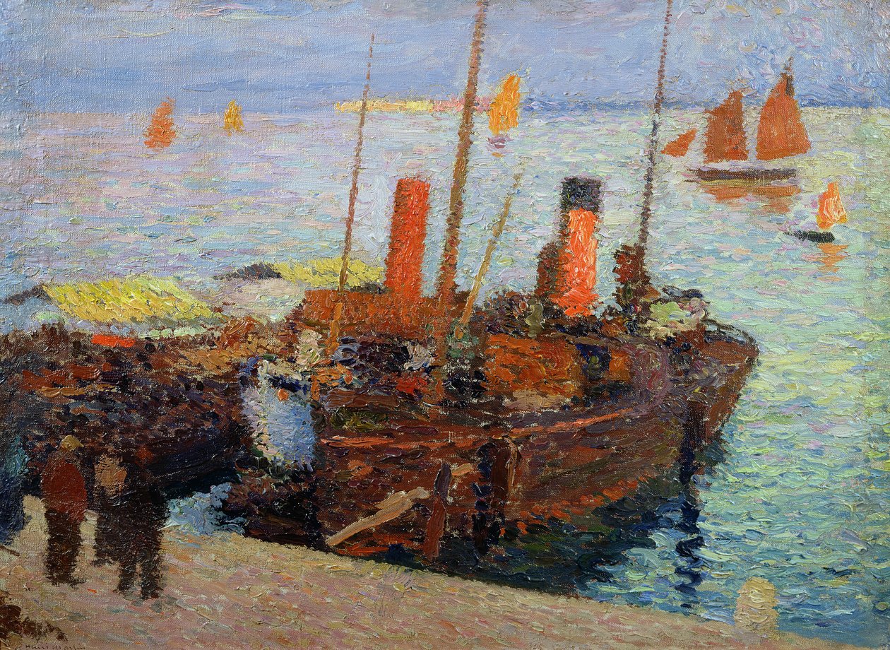 Lodě v zátoce St. Malo, c.1910 od Henri Martin