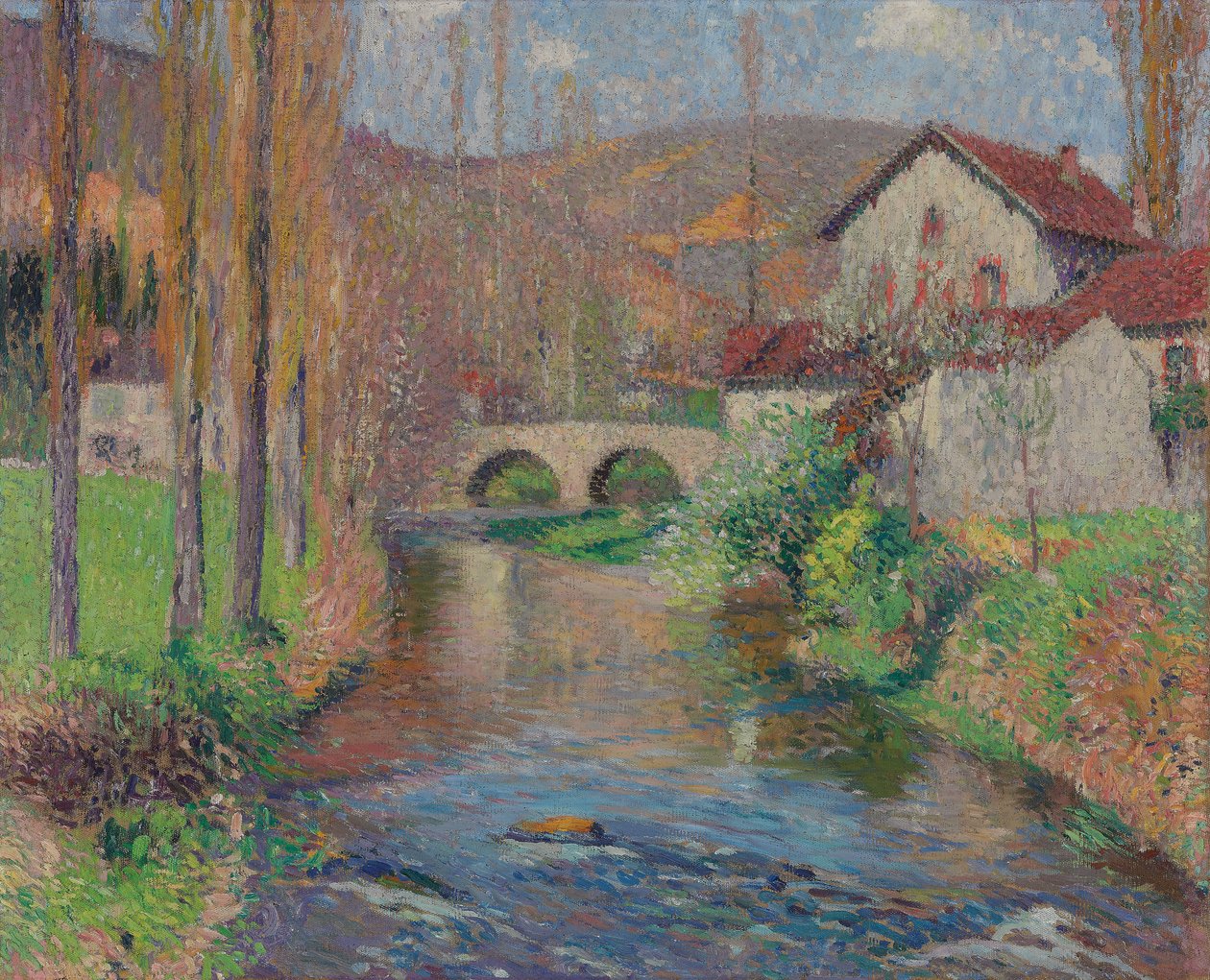 Most Labastide du Vert při pohledu po proudu od Henri Martin