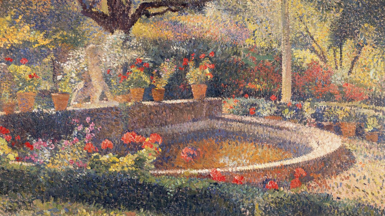 Centrální rybník v parku Marquayrol (olej na plátně) od Henri Martin