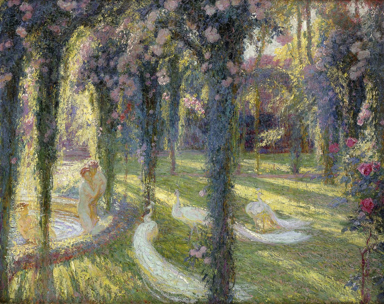 Nymfy v zahradě; Nymfy v zahradě, od Henri Martin