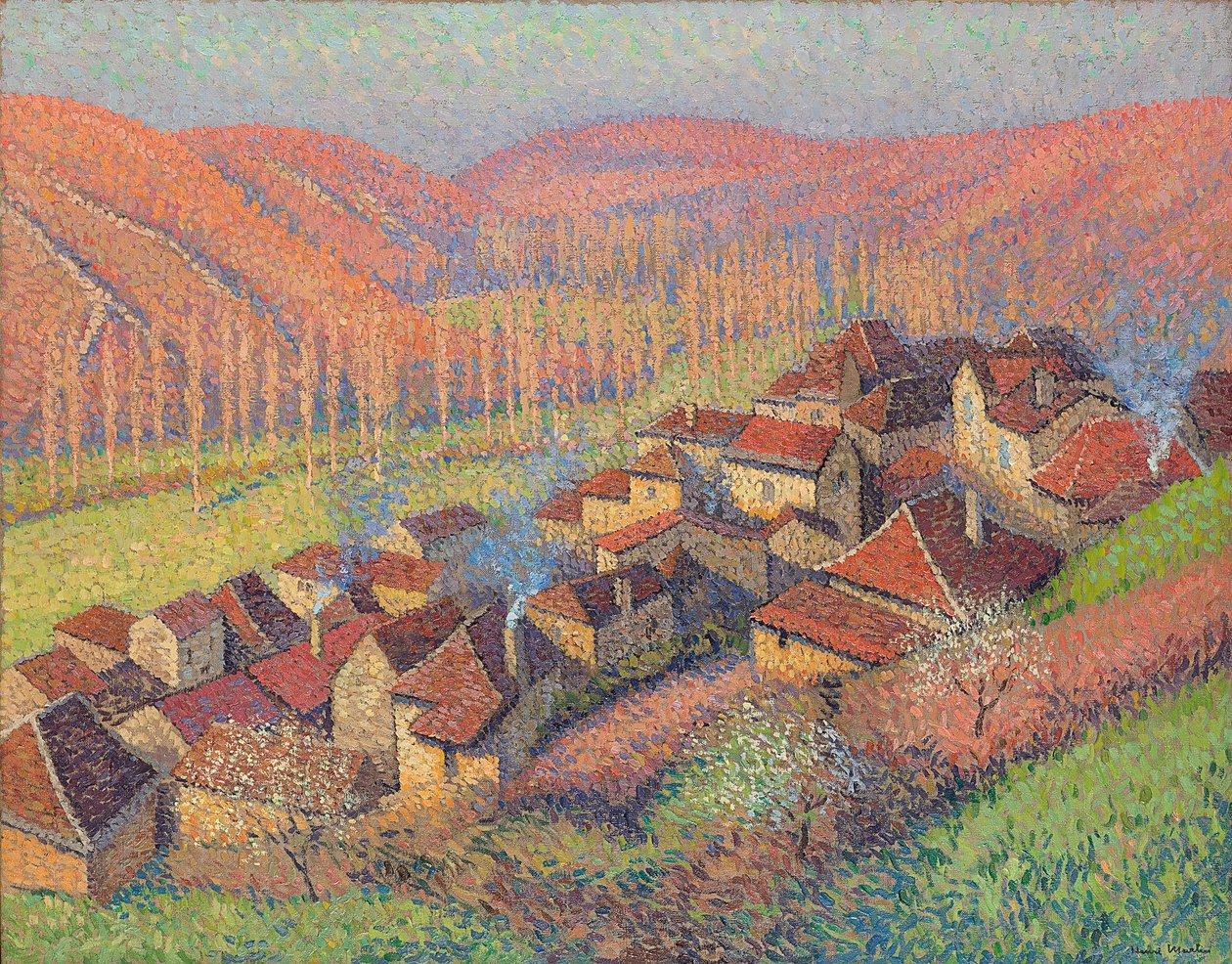 Pohled na centrum Labastide du Vert; Pohled na centrum Labastide du Vert, c.1940 od Henri Martin