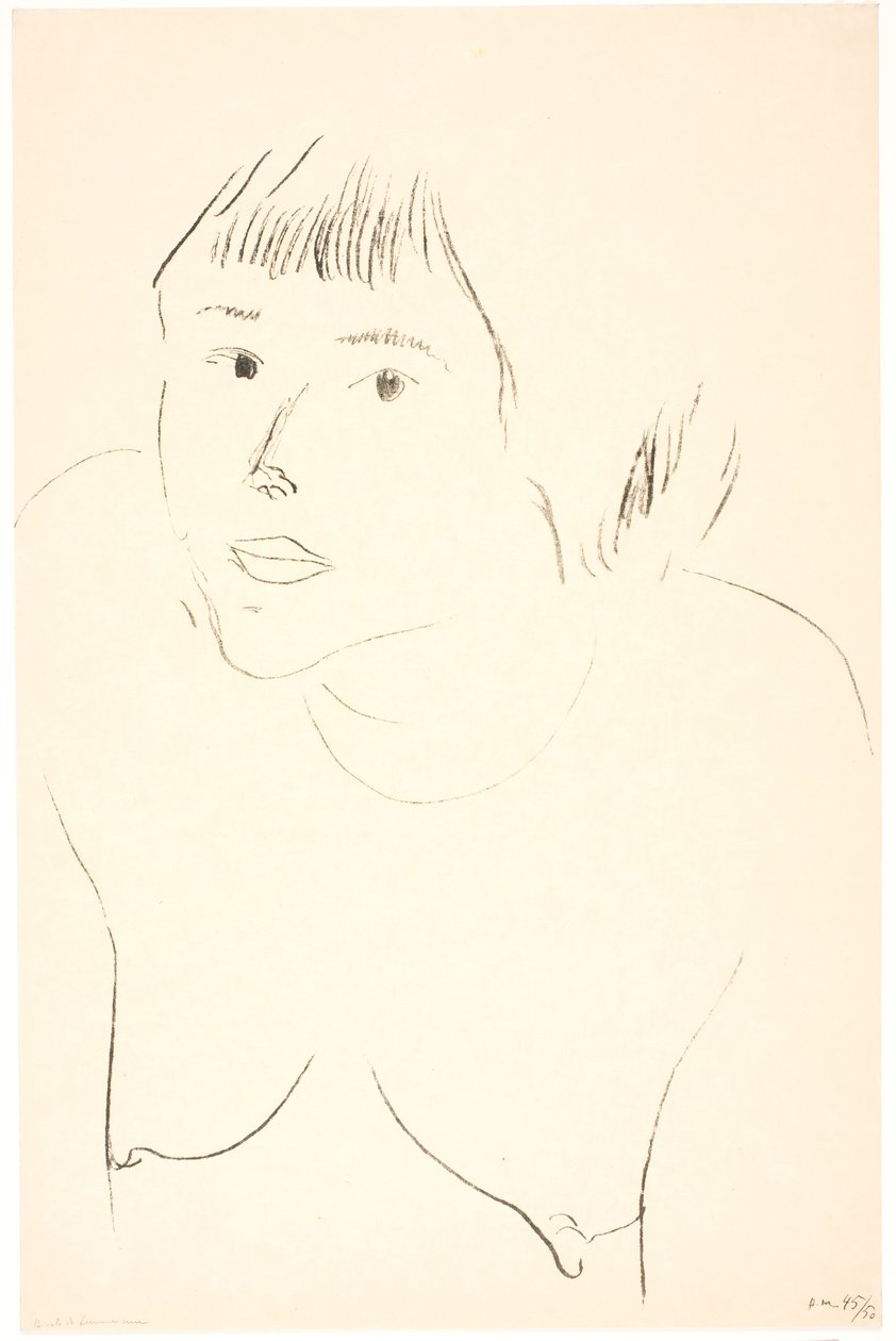 Portrét nahé ženy z čelního pohledu od Henri Matisse