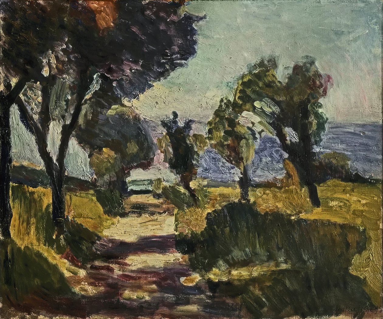 Korsická krajina s olivovníky od Henri Matisse