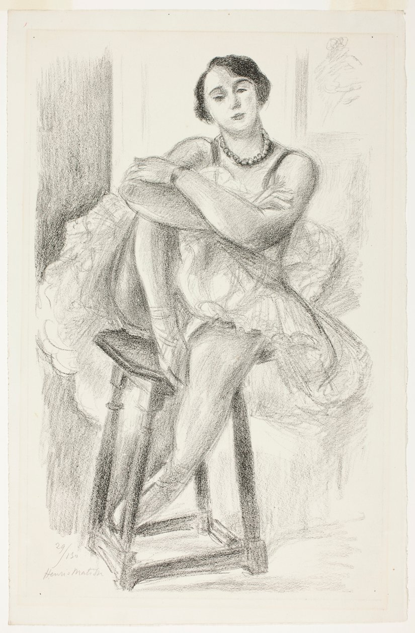 Tanečnice sedící na stoličce, z Deseti tanečnic od Henri Matisse