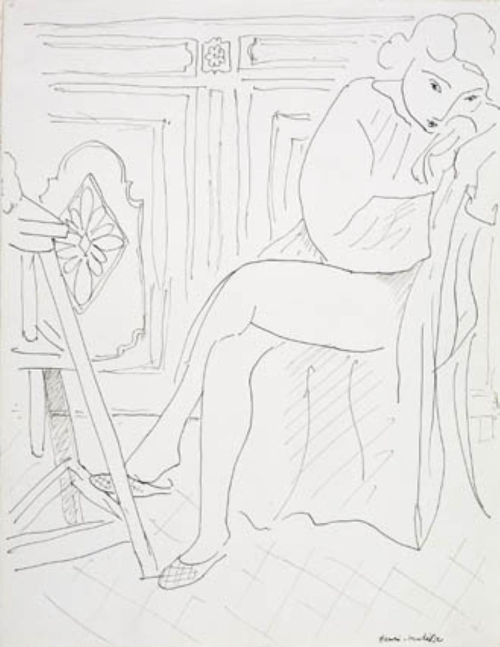 Odpočívající modelka v ateliéru od Henri Matisse