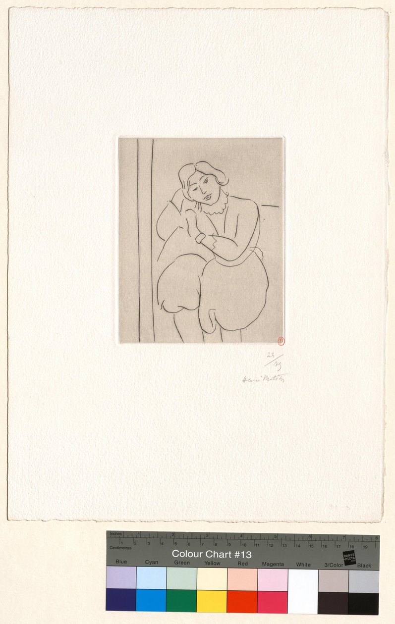 Sedící žena s hlavou opřenou o pravou ruku od Henri Matisse