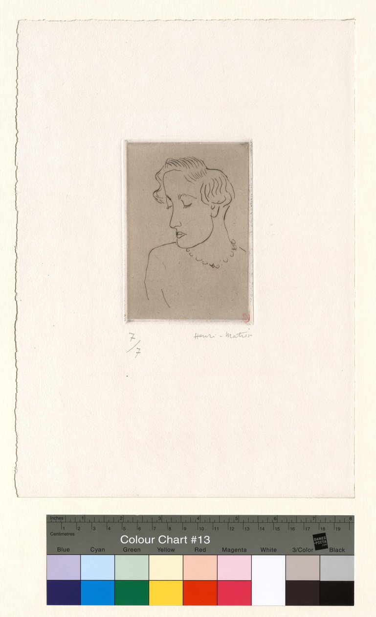 Žena se sklopenýma očima, v tříčtvrtečním pohledu zleva od Henri Matisse
