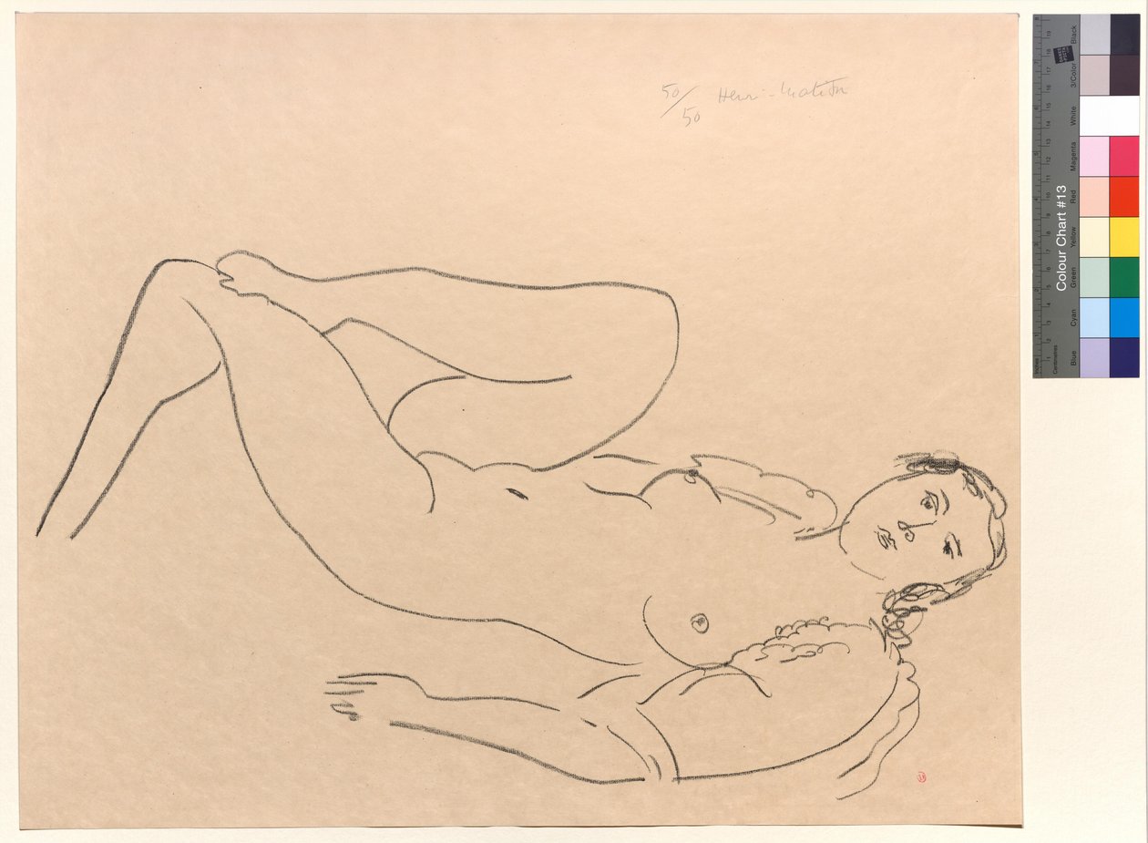 Ležící nahá žena s ohnutými nohami od Henri Matisse