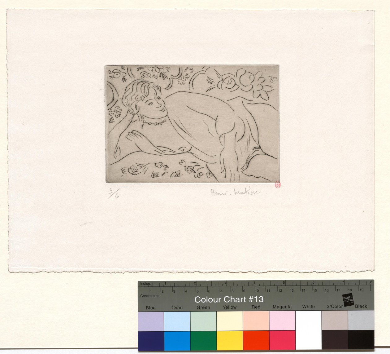 Ležící postava, květinové pozadí od Henri Matisse