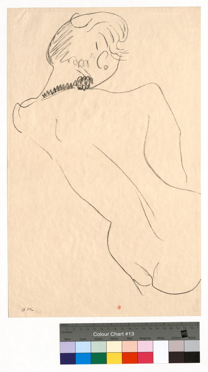 Postava zezadu s černým náhrdelníkem od Henri Matisse