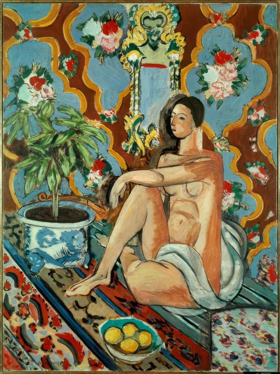 Dekorativní figury sur fond ornamental od Henri Matisse