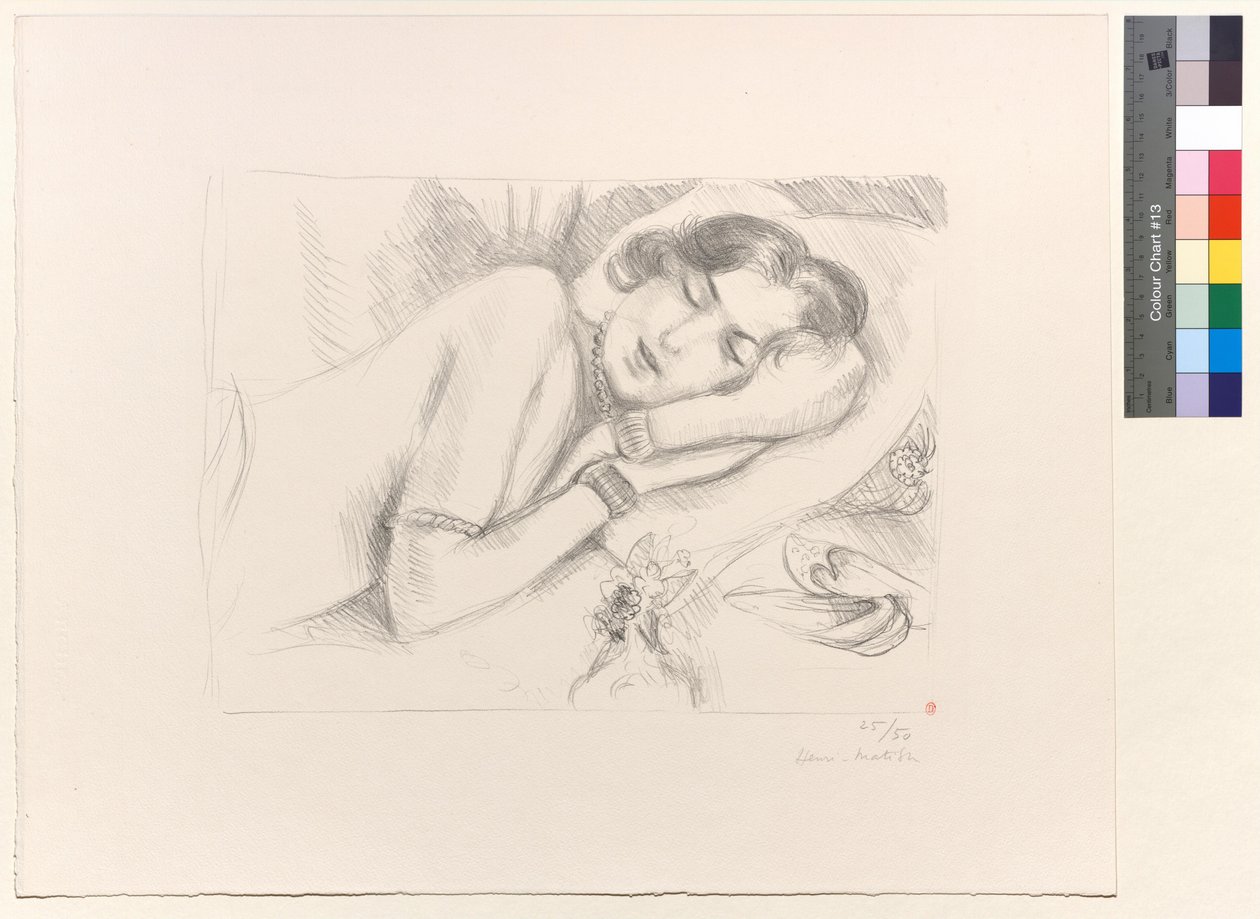 Spící postava v pantoflích od Henri Matisse