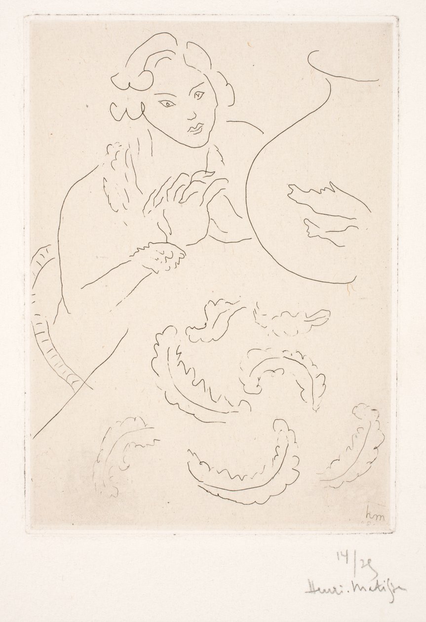 Postava poblíž zlatých rybek od Henri Matisse