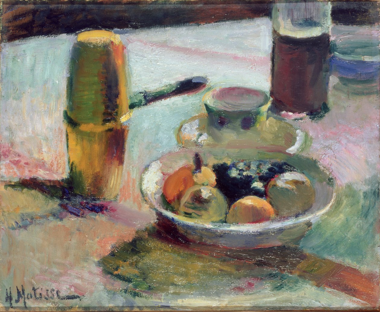 Ovoce a konvice na kávu, asi 1898 (olej na plátně) od Henri Matisse
