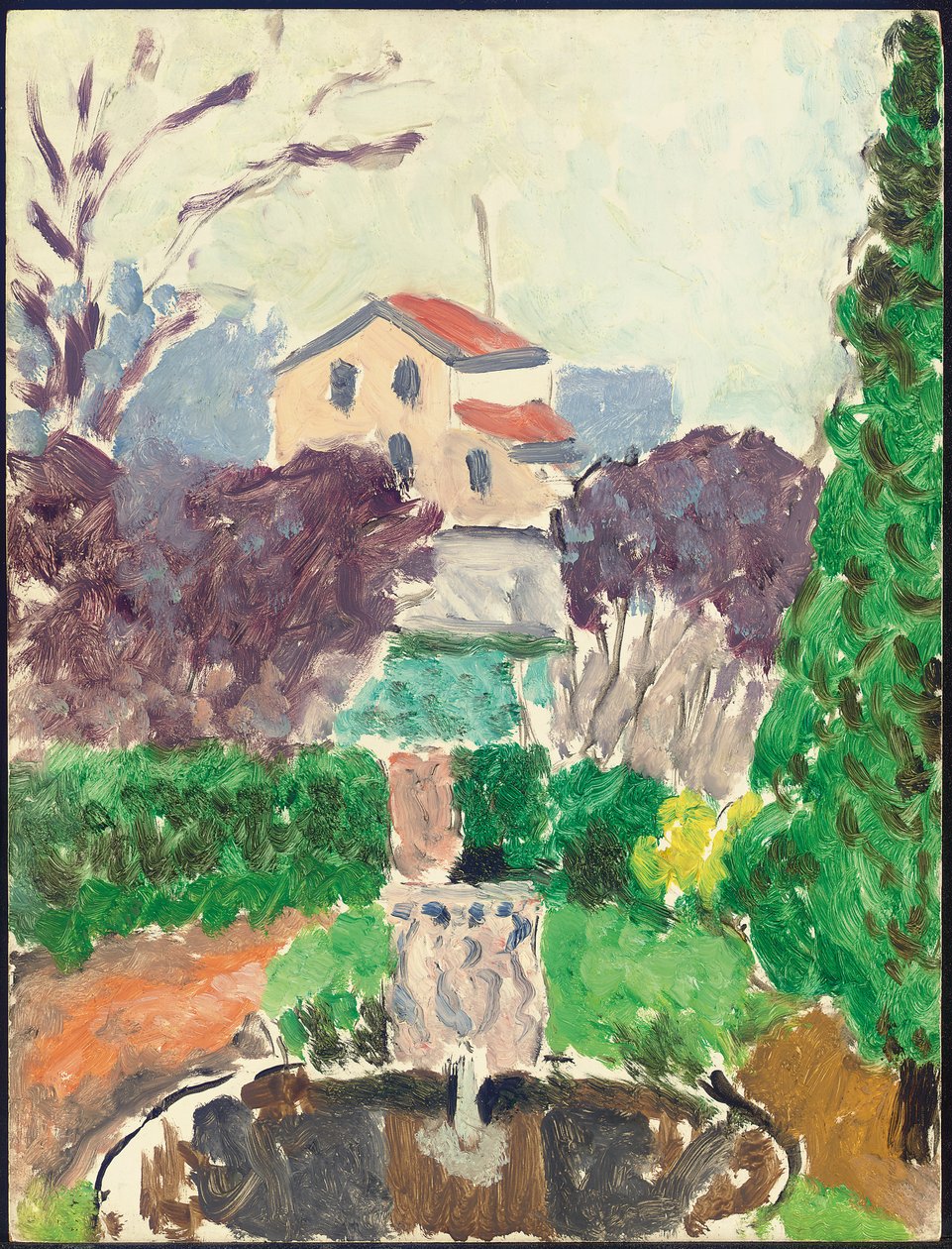 Zahrada umělce v Issy-les-Moulineaux, asi 1918 (olej na desce) od Henri Matisse