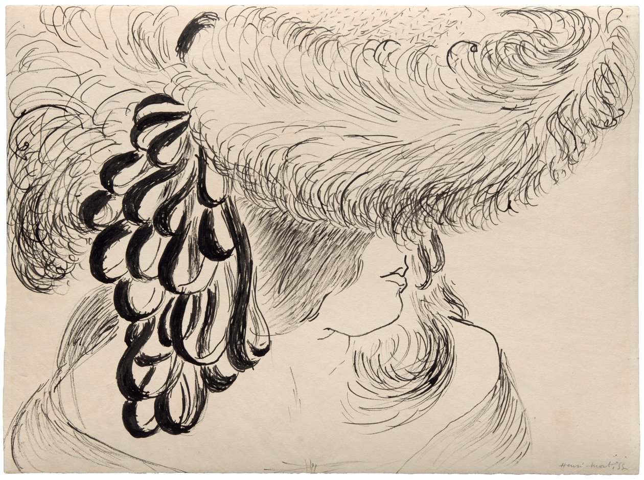 Dívka s péřovým kloboukem (Mlle Antoinette) od Henri Matisse