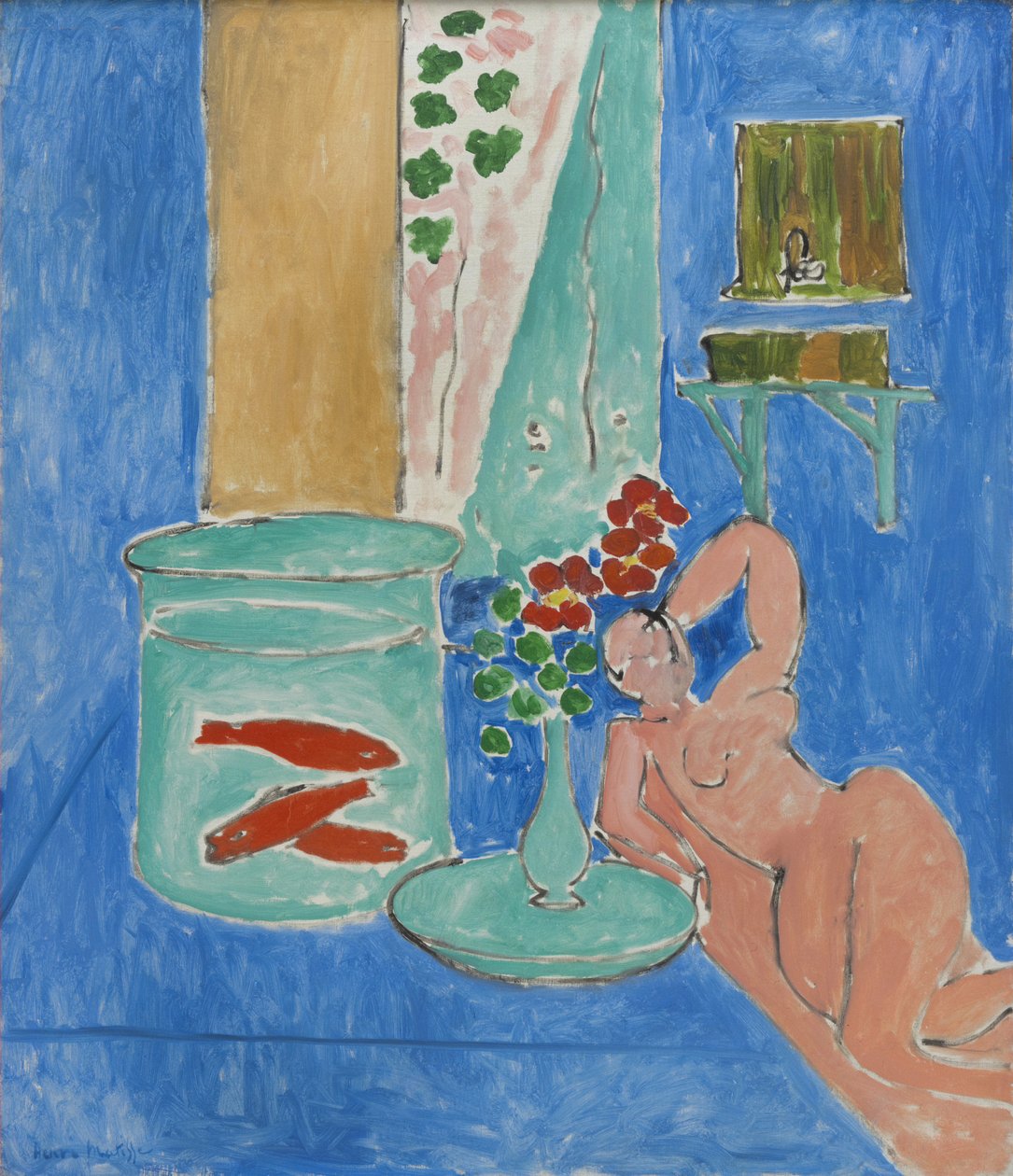 Zlaté rybky a sochy od Henri Matisse