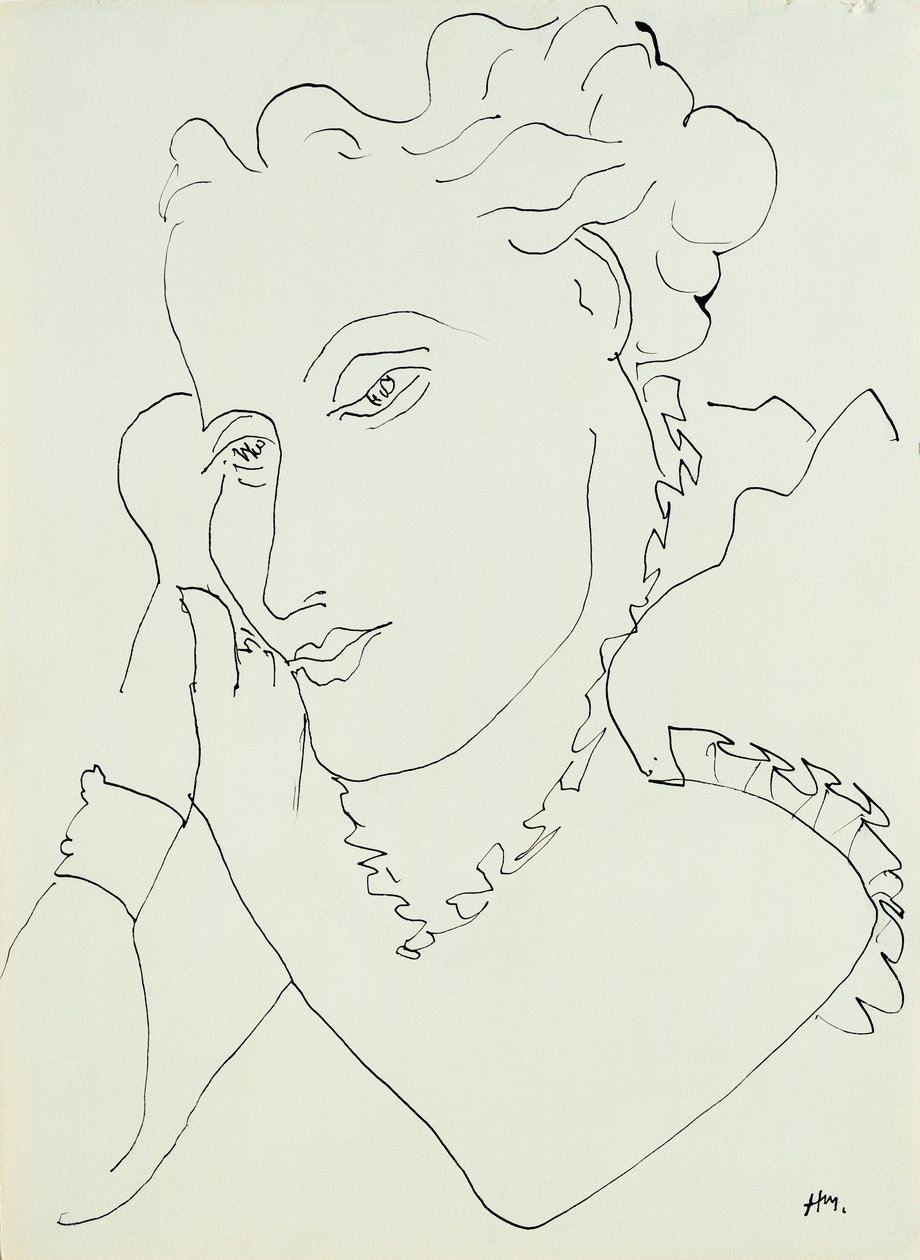 Hlava ženy, ruce u tváře od Henri Matisse