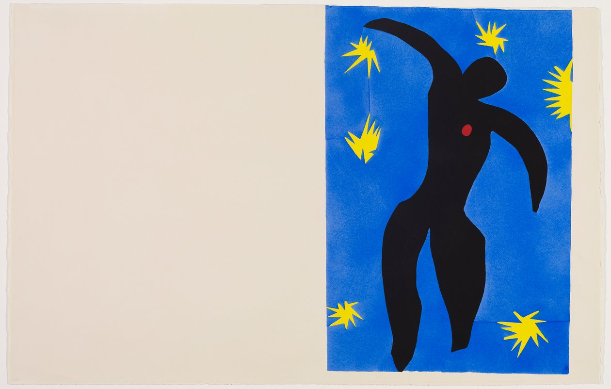Icare, cca 1943 (pochoir tištěný barevným inkoustem na vliesovém papíře) od Henri Matisse