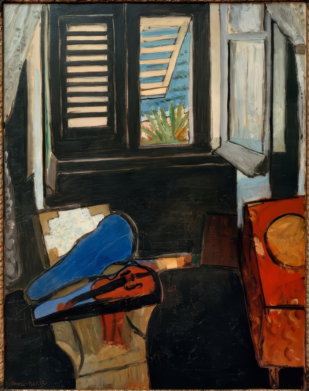 Interiér s houslemi od Henri Matisse