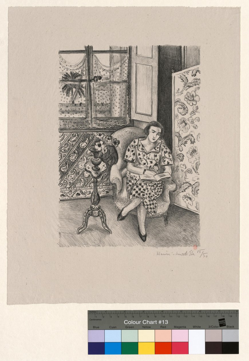 Interiér, četba od Henri Matisse