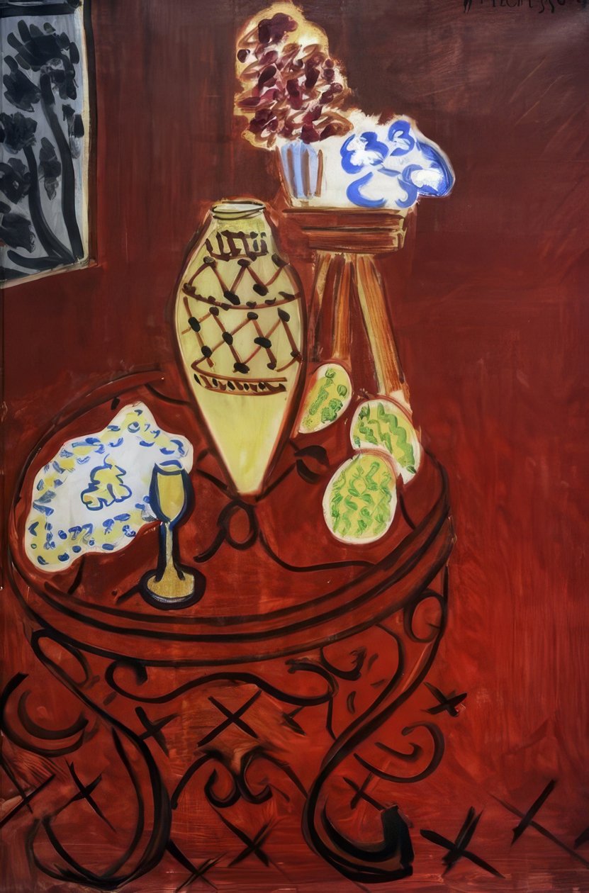 Interiér v benátské červené od Henri Matisse