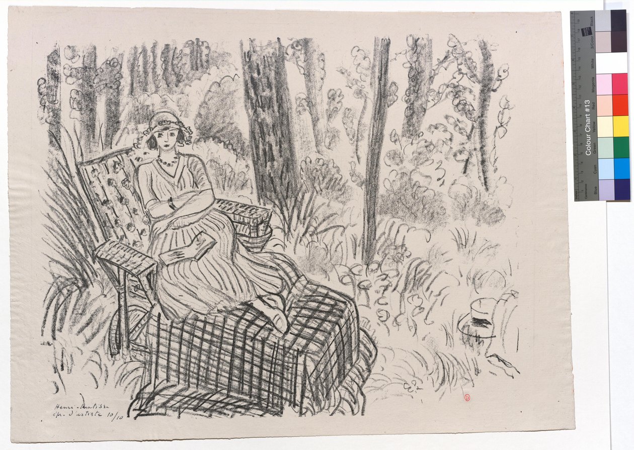 Mladá dívka na lenošce v podrostu od Henri Matisse