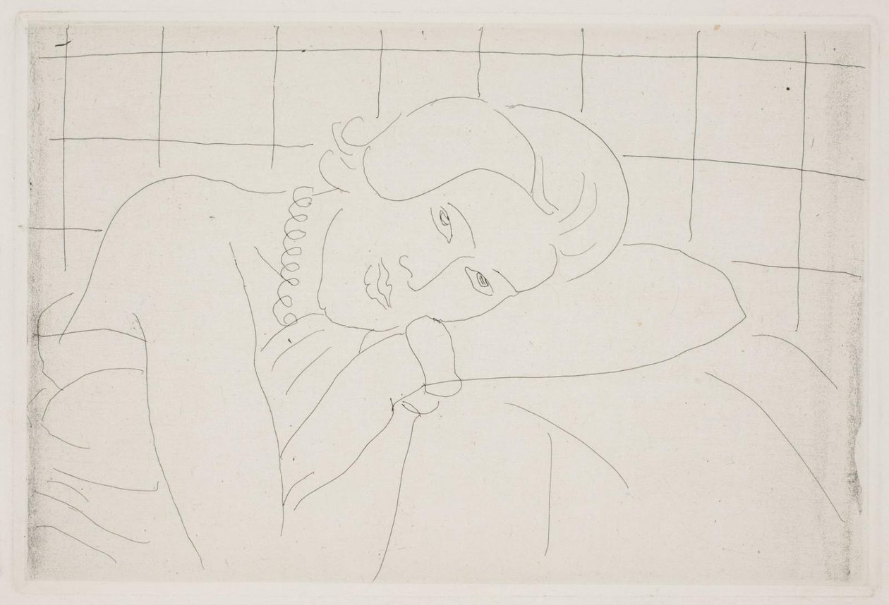 Žena opírající si hlavu o paži. Polopostava od Henri Matisse