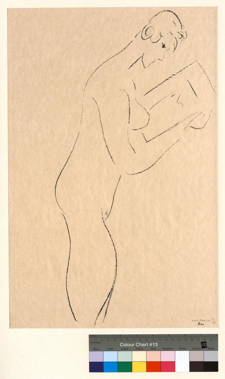 Čtení, akt z profilu od Henri Matisse