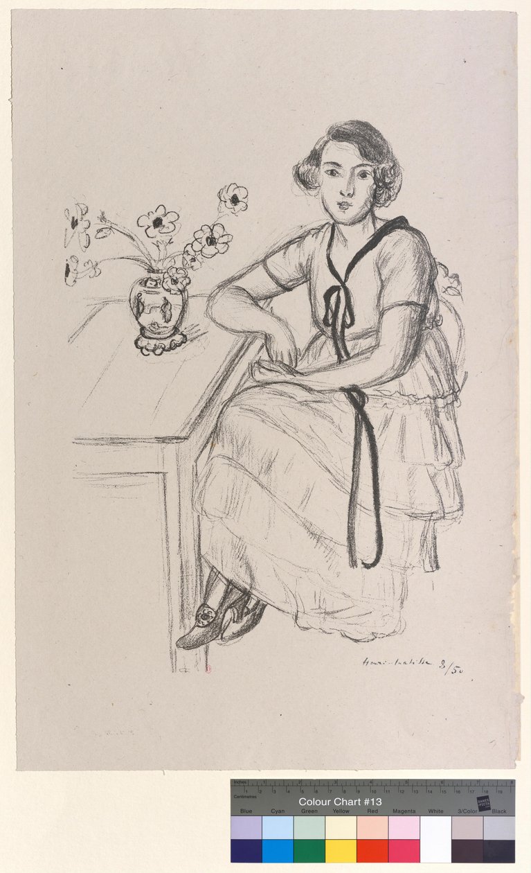 Žluté šaty s černou stuhou od Henri Matisse