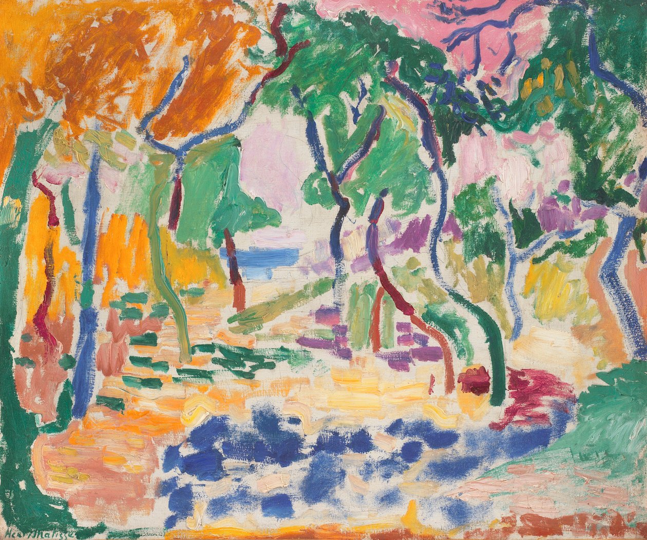 Krajina u Collioure. Studie pro „Radost ze života“ od Henri Matisse