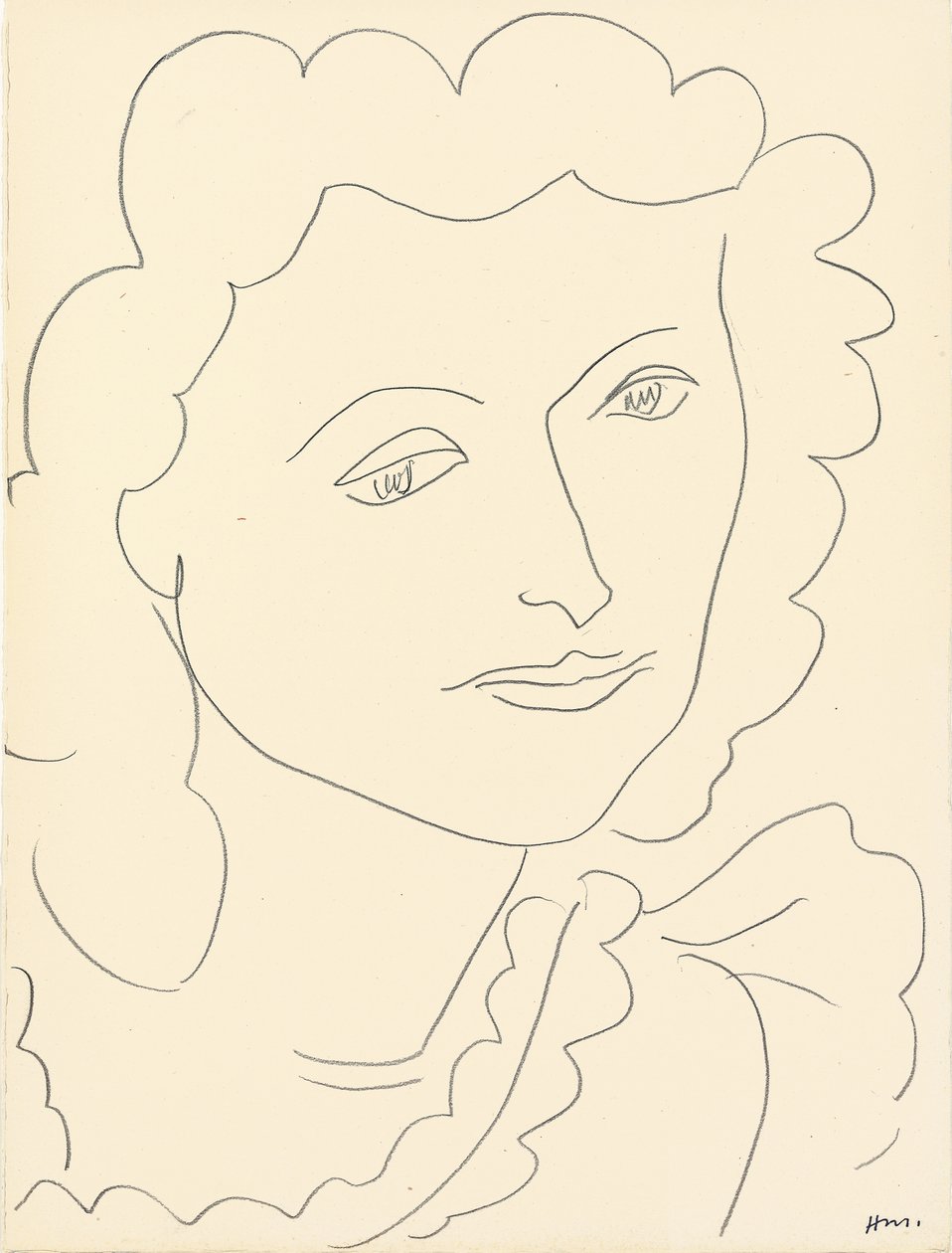 Velká hlava (Lucienne) (tužka na papíře) od Henri Matisse
