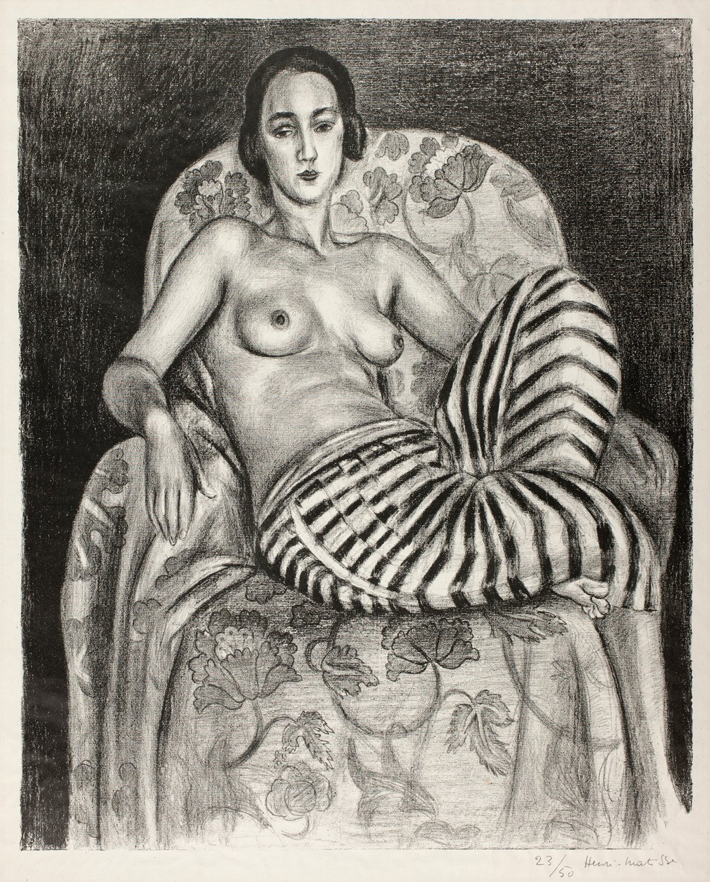 Velká odaliska v pruhovaných kalhotách od Henri Matisse