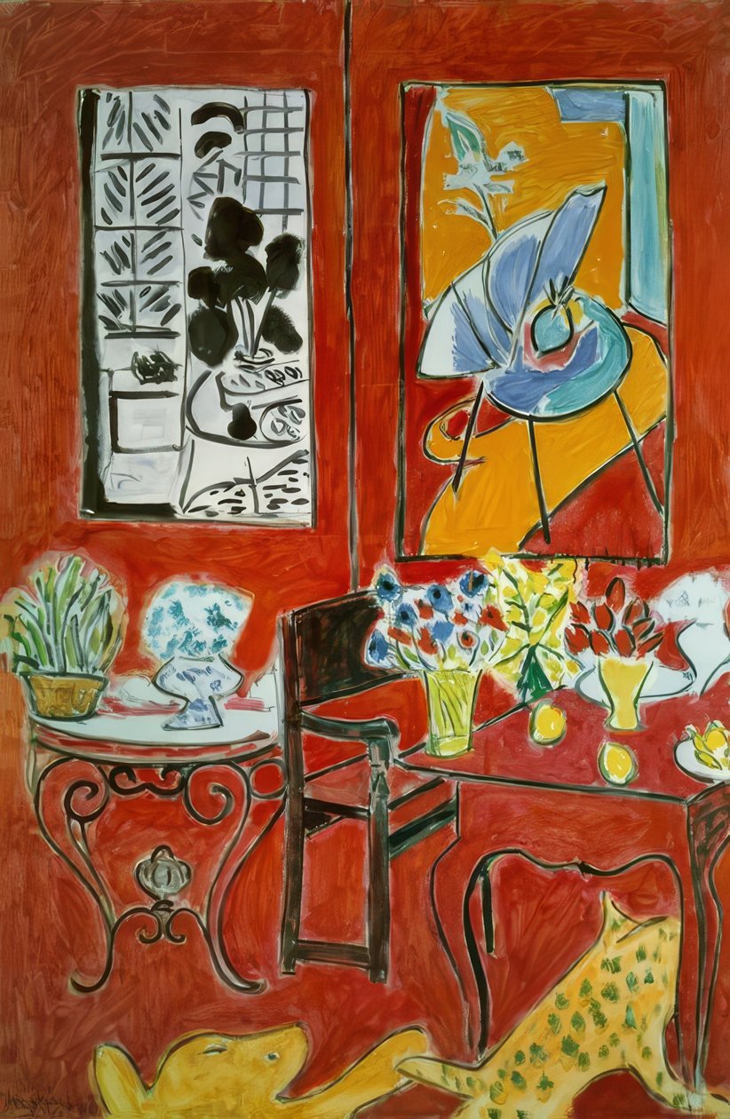 Velký červený interiér od Henri Matisse