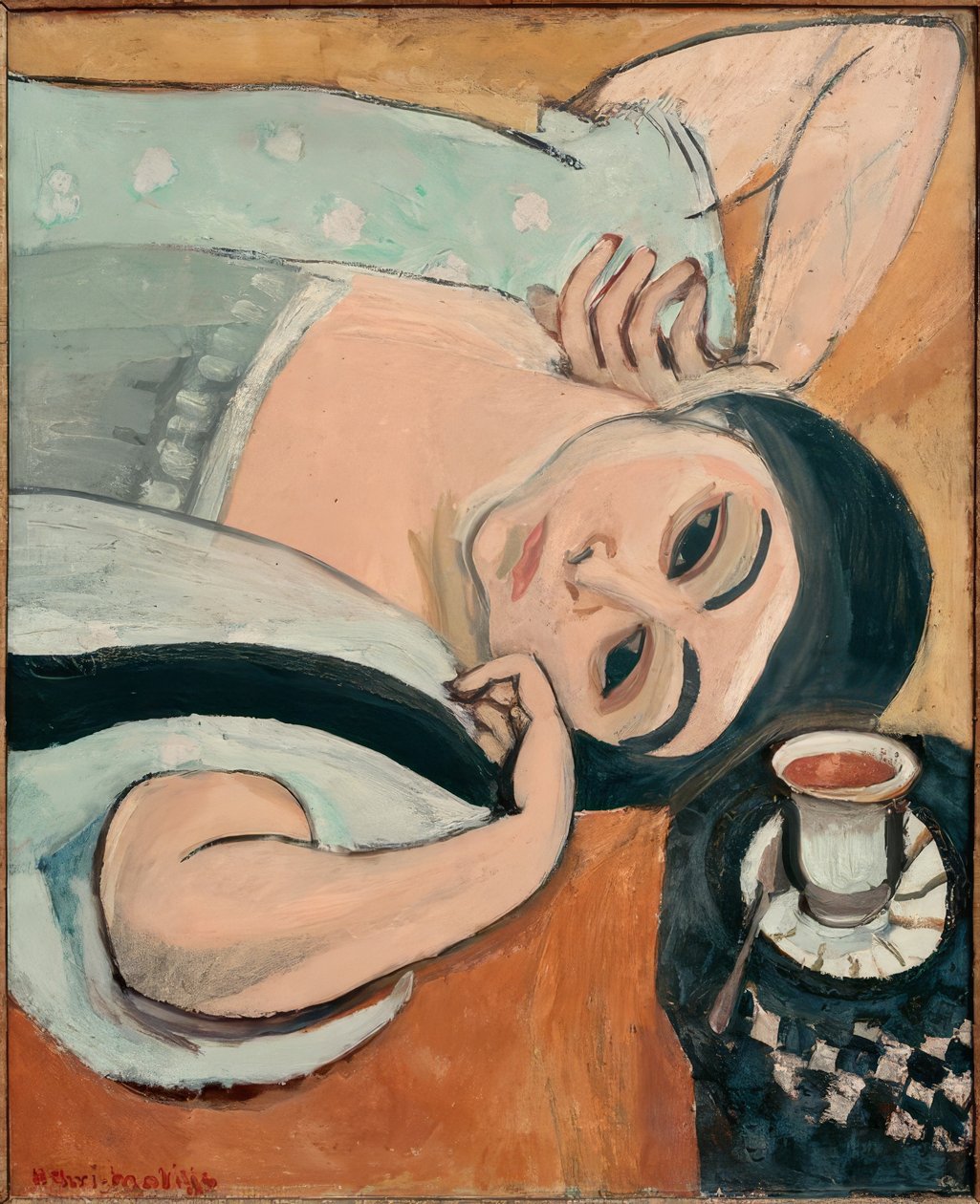 Laurette s šálkem kávy od Henri Matisse