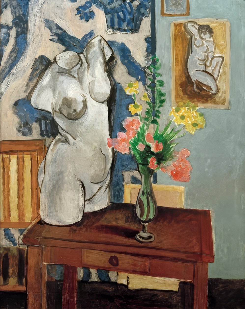 Sádrové torzo, kytice květin od Henri Matisse