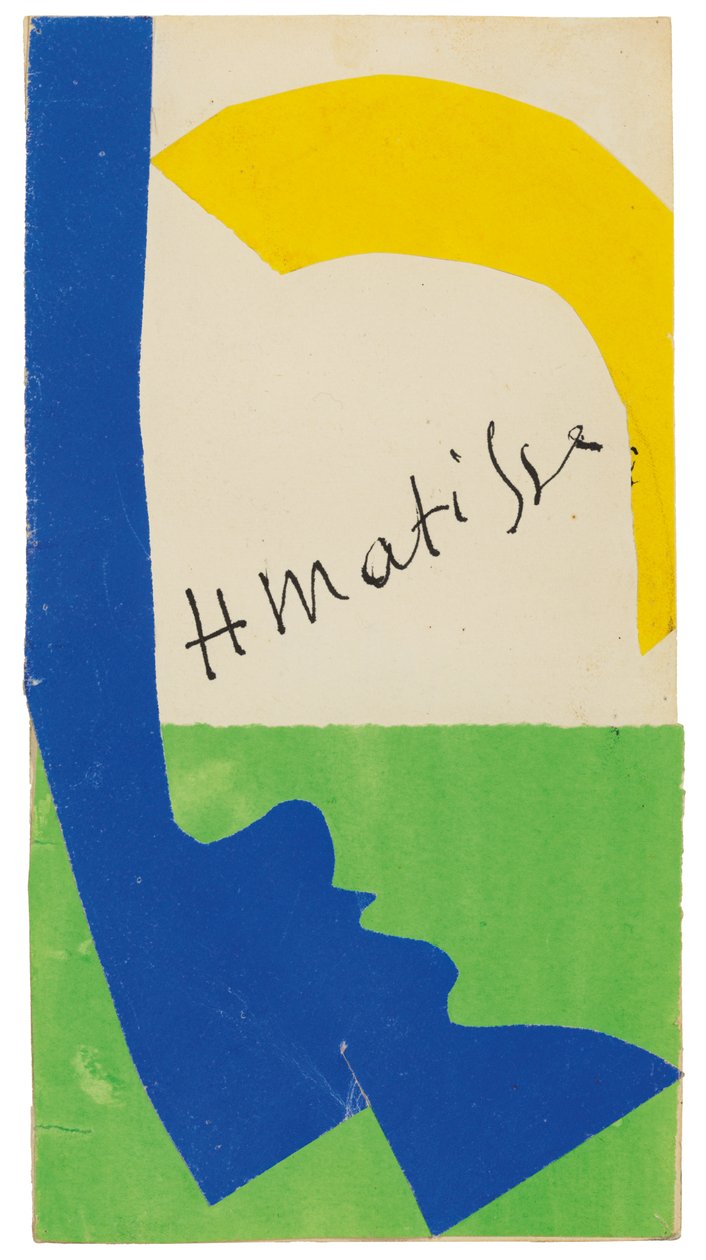Maketa pro zadní stranu obálky katalogu výstavy "Henri Matisse, Papiers decoupes". od Henri Matisse