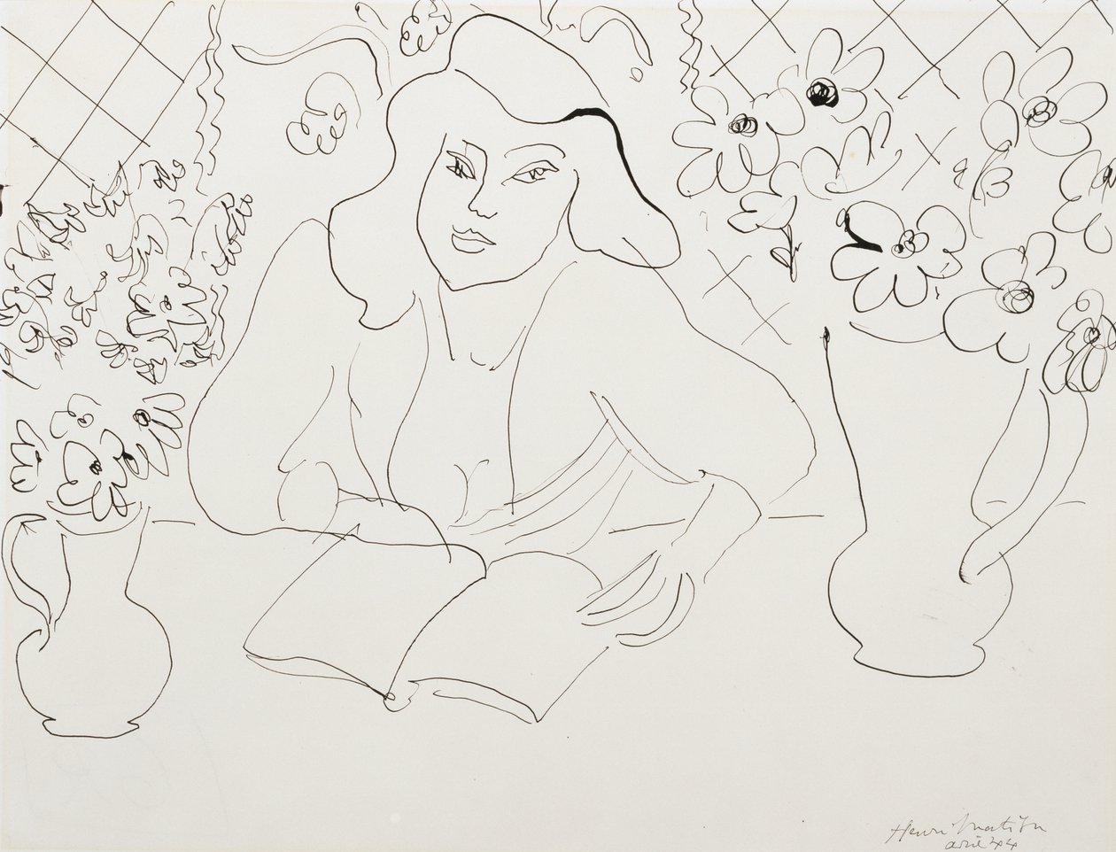 Model s knihou od Henri Matisse