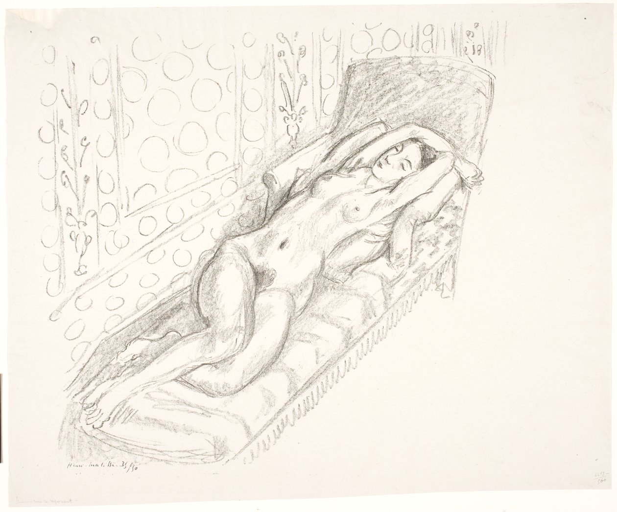Nahá žena, ležící na lehátku od Henri Matisse