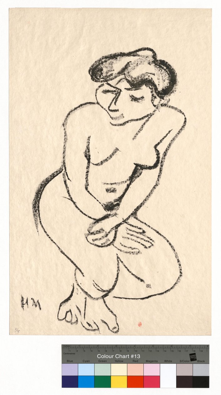 Přikrčený akt se sklopenýma očima od Henri Matisse
