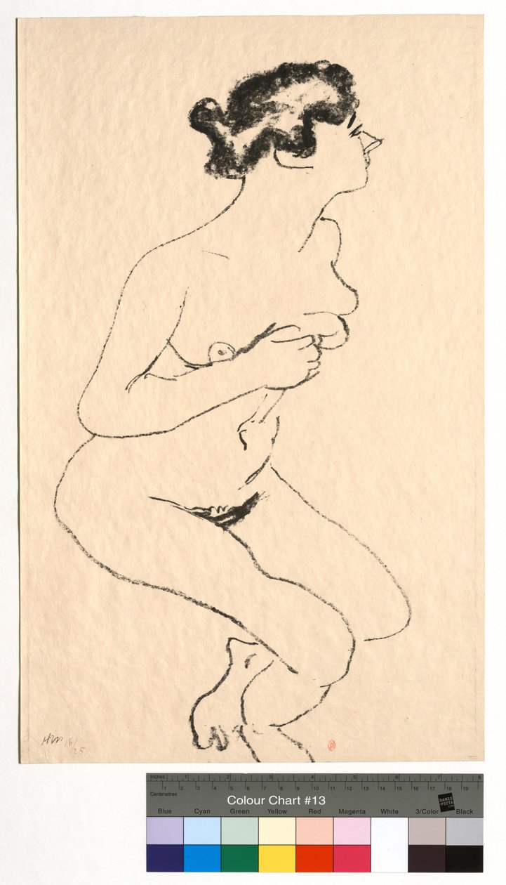 Nahý muž v podřepu, profil s černými vlasy od Henri Matisse