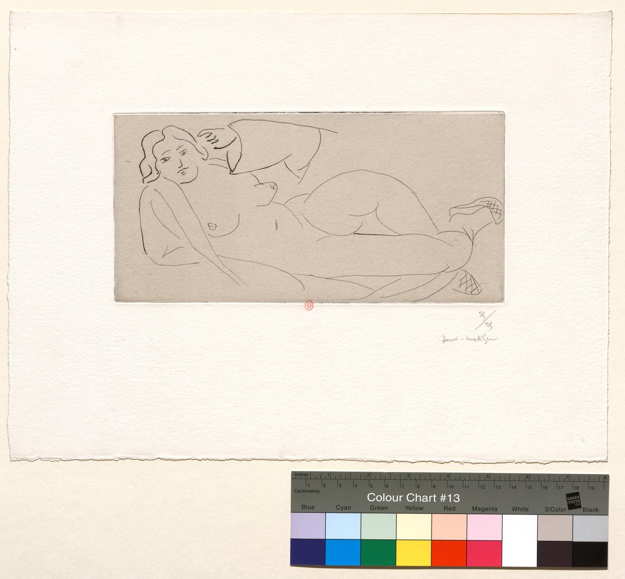 Ležící akt s pletenými slaměnými pantofli od Henri Matisse