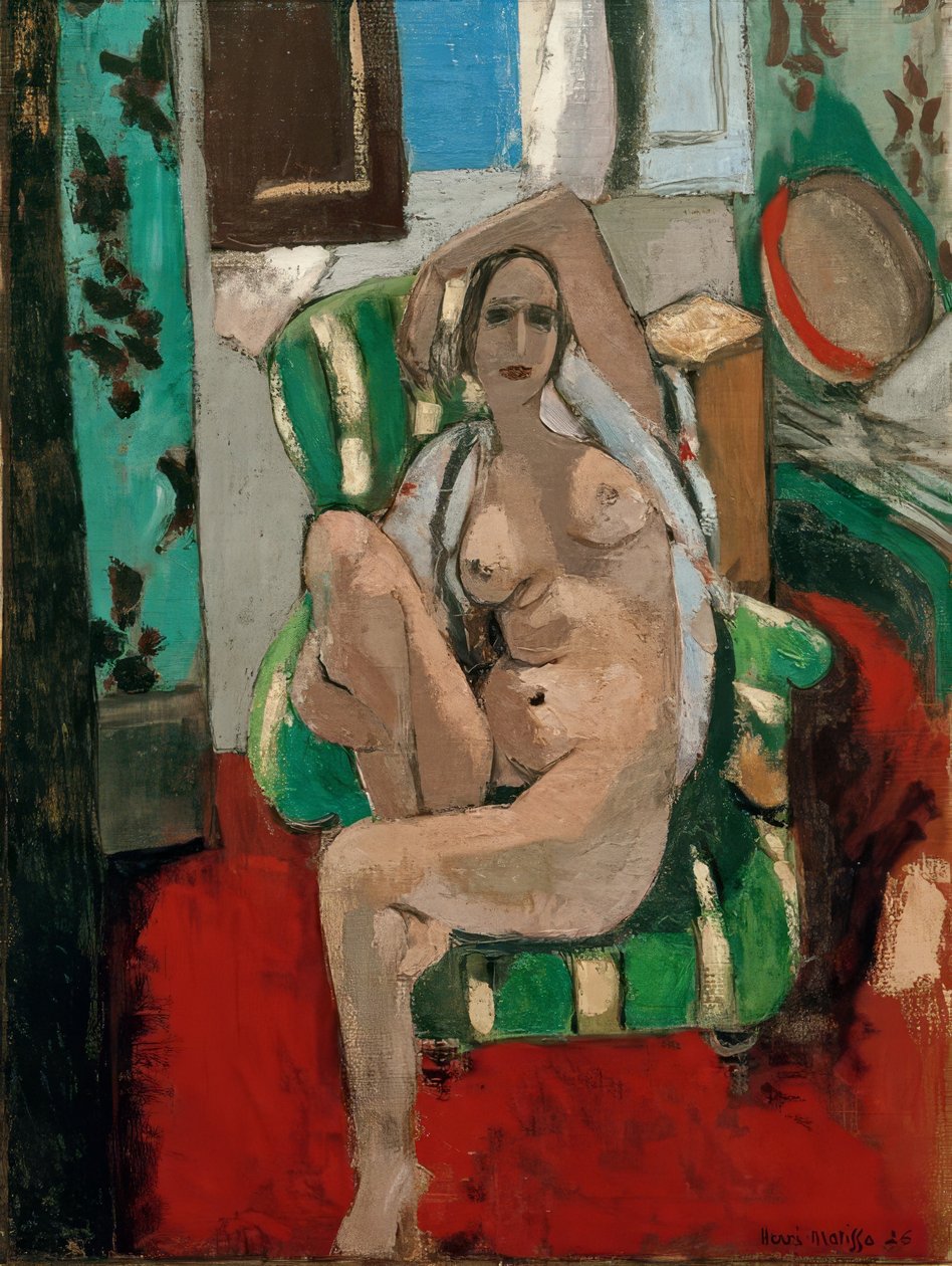 Nahý sedící muž s tamburínou od Henri Matisse