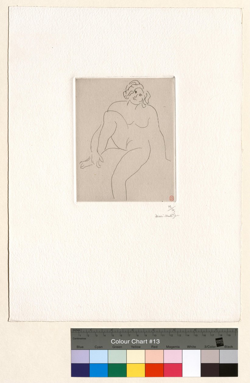 Sedící akt, paže kolem pokrčené nohy od Henri Matisse