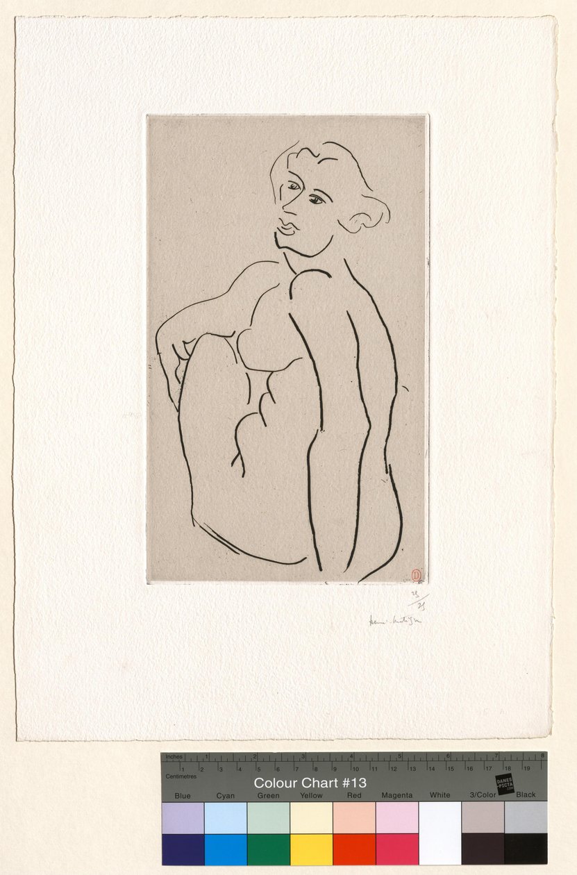 Sedící akt, záda ve tříčtvrtečním pohledu od Henri Matisse